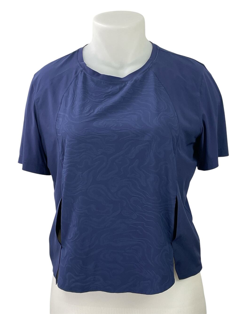 Lululemon Blue Short Sleeve Lightweight Stretch Running Tee T-Shirt Top Size 14